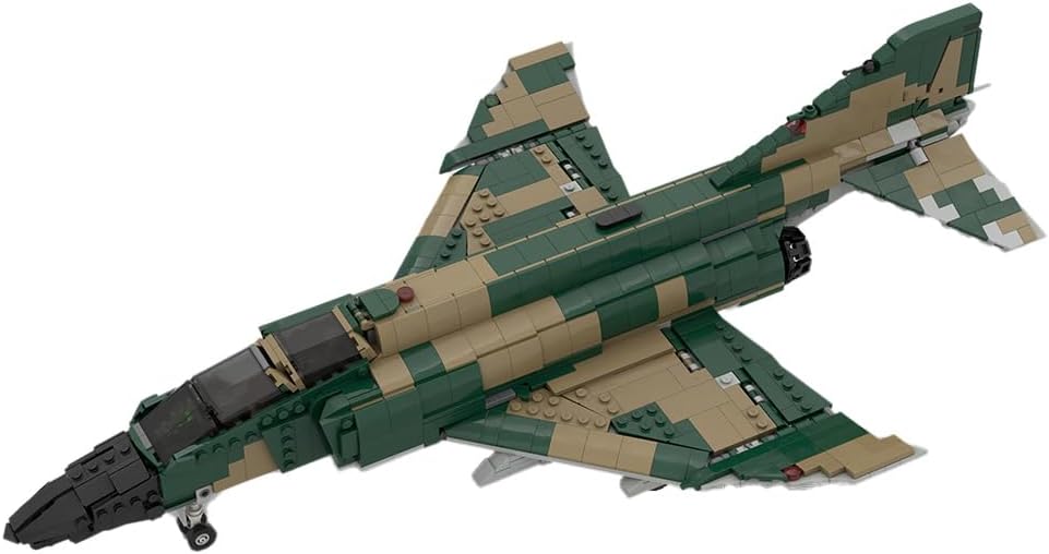Phantom II Navy Fighter-Bomber Building Kit, Military Transport Series Building Blocks Set (1396PCS), -178143 Camo,
