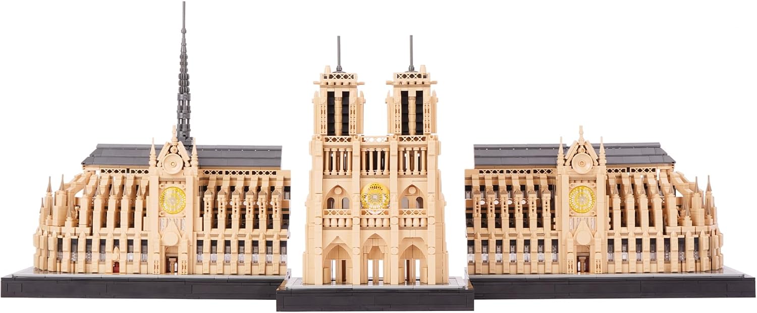 Architecture Notre-Dame de Paris Model Building Block Set, Openable Architecture Model Micro Building Kit Collection Building Toy