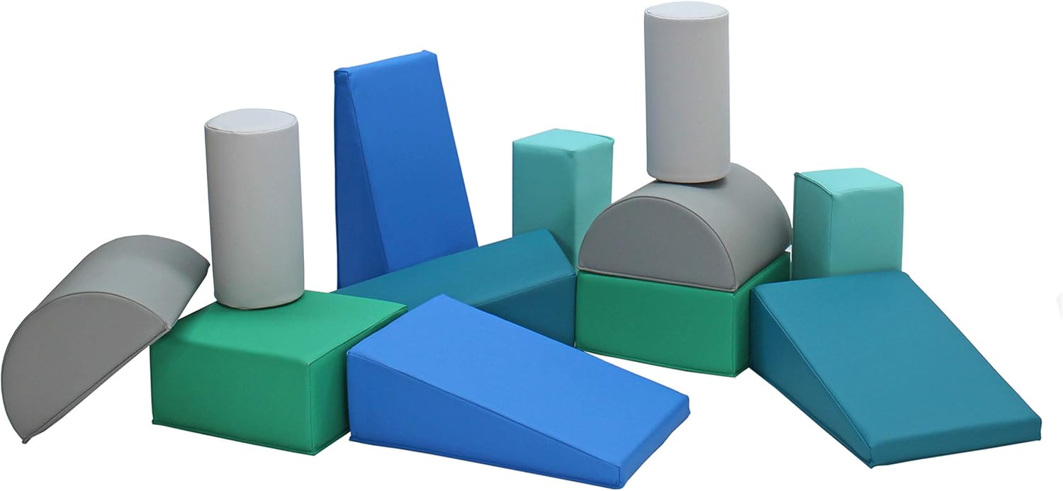 Toddler Builder Block Set, Colorful Soft Foam Playtime Building Blocks for Infants and Kids (12-Piece Set) - Contemporary