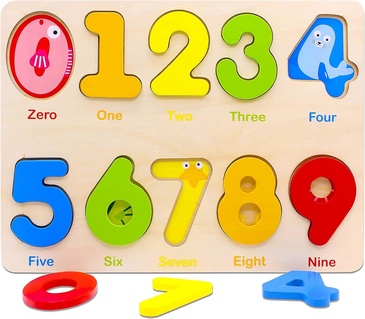 Wooden Preschool Learning Number Puzzles Toys for Kids Age 2-4, Educational Toys - Image 2