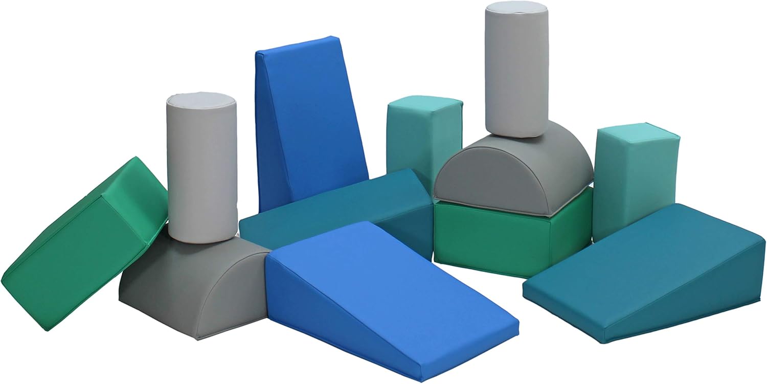 Toddler Builder Block Set, Colorful Soft Foam Playtime Building Blocks for Infants and Kids (12-Piece Set) - Contemporary - Image 2
