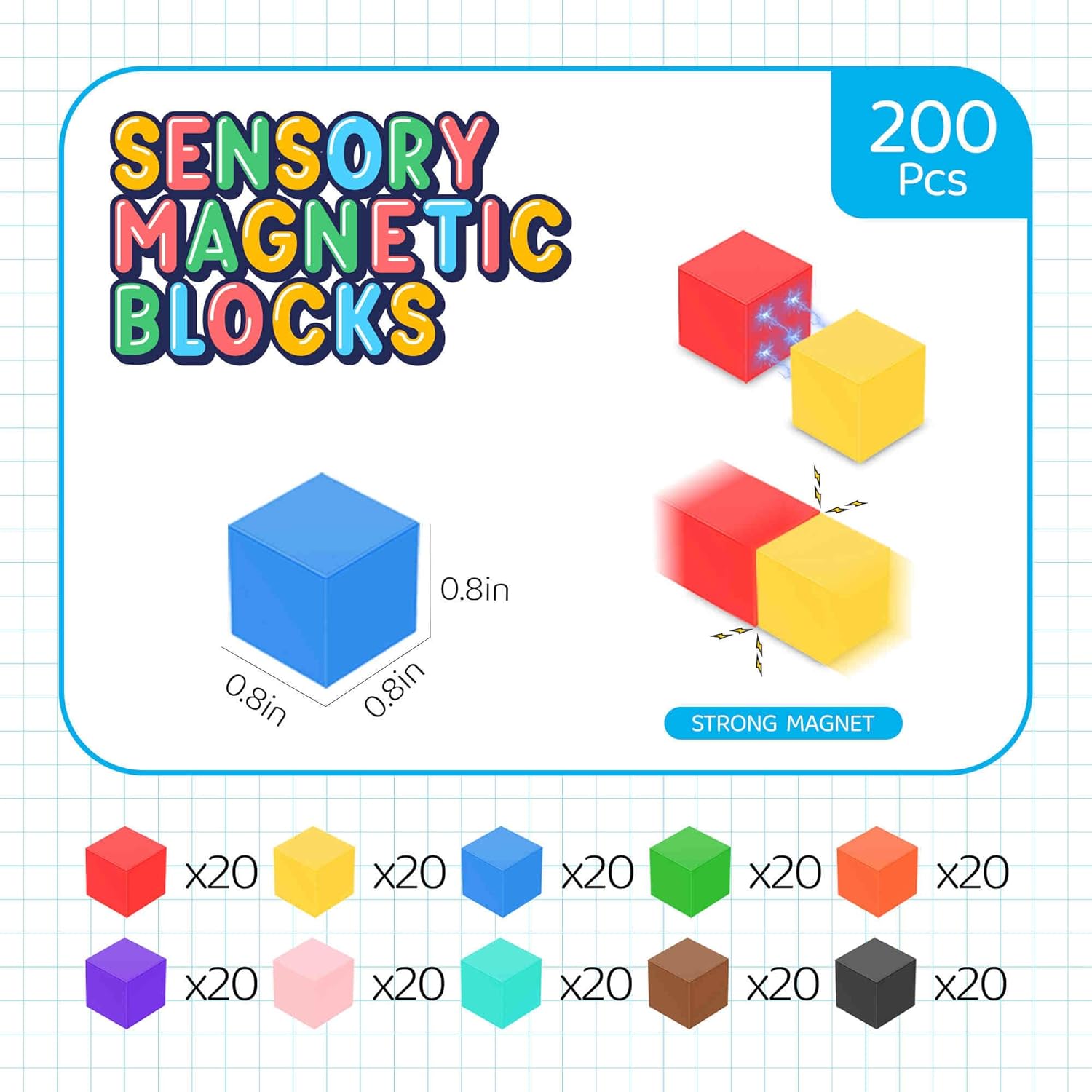 200PCS Magnetic Blocks,Magnetic Building Blocks for Toddlers Sensory & Montessori Toys,Ideal Gifts for Boys Girls 3-8 Years Old - Image 2