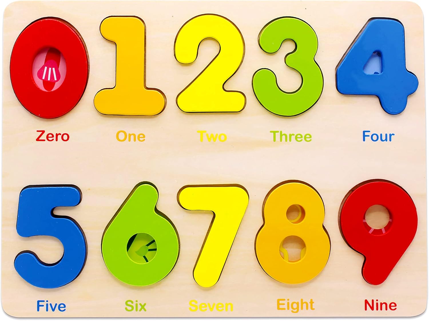 Wooden Preschool Learning Number Puzzles Toys for Kids Age 2-4, Educational Toys