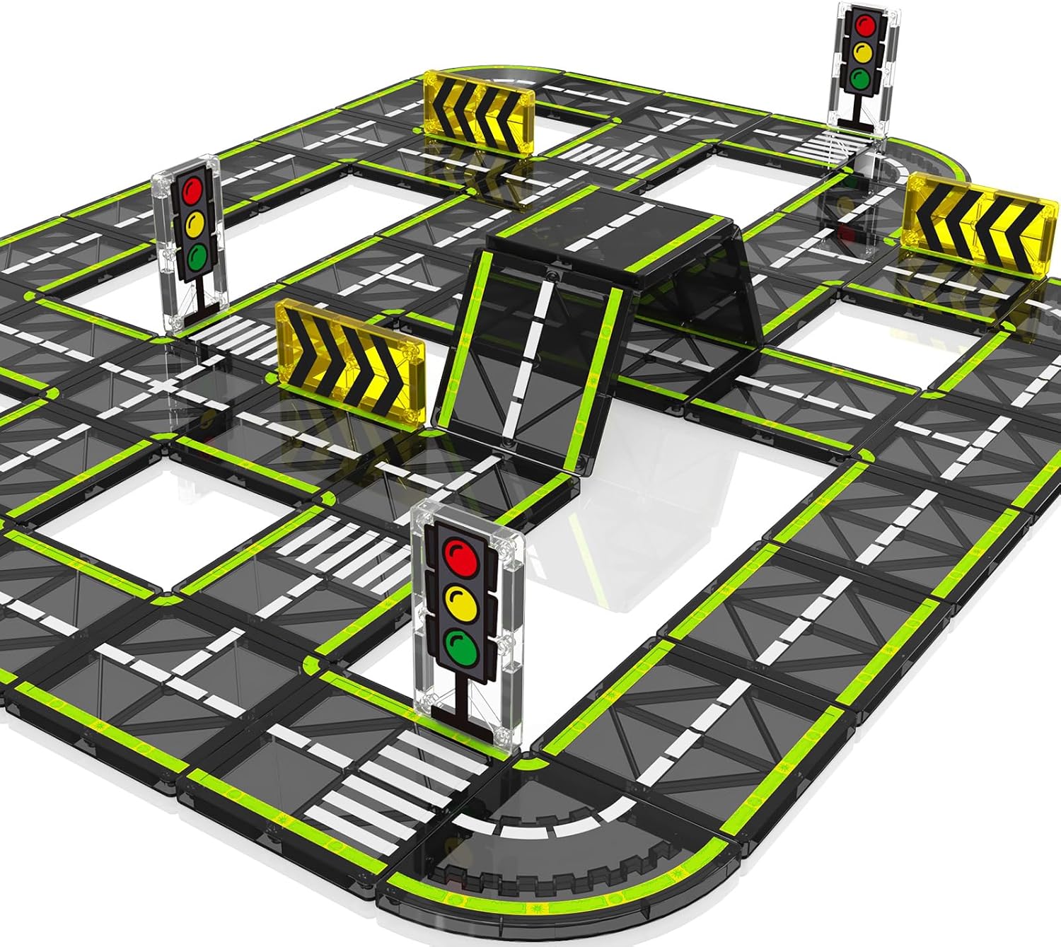 Magnetic Tiles Road Set, Magnetic Building Blocks for Toddler Kids, Montessori Educational Magnet Toys for Kids Ages 3+Year Old, Creative Toy for Christmas Birthday Gifts